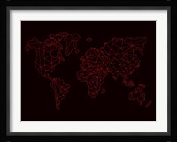 World Map Red Fine Art Print