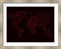 World Map Red Fine Art Print