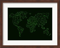 World Map Green Wire Fine Art Print