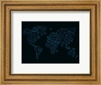 World Map Blue Wire Fine Art Print