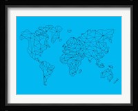 World Map Blue 1 Fine Art Print