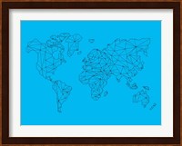 World Map Blue 1 Fine Art Print