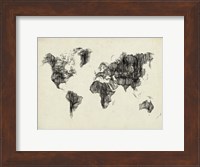 World Map Drawing 2 Fine Art Print