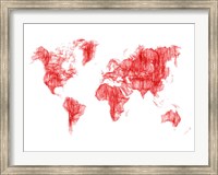 World Map Red Drawing Fine Art Print