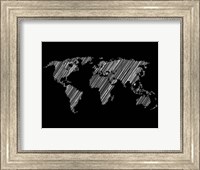 Pencile Scribble World Map 2 Fine Art Print