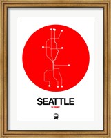 Seattle Red Subway Map Fine Art Print