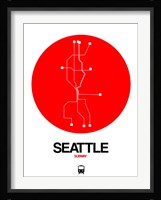 Seattle Red Subway Map Fine Art Print