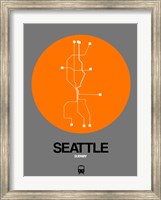 Seattle Orange Subway Map Fine Art Print