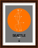 Seattle Orange Subway Map Fine Art Print