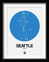 Seattle Blue Subway Map Fine Art Print