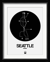 Seattle Black Subway Map Fine Art Print