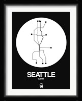 Seattle White Subway Map Fine Art Print