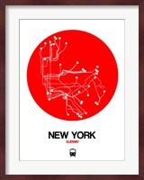 New York Red Subway Map Fine Art Print