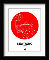 New York Red Subway Map Fine Art Print
