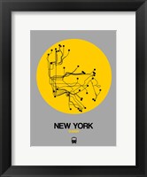 New York Yellow Subway Map Fine Art Print