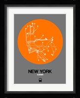 New York Orange Subway Map Fine Art Print