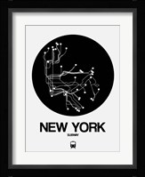 New York Black Subway Map Fine Art Print