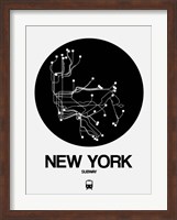 New York Black Subway Map Fine Art Print
