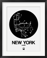 New York Black Subway Map Fine Art Print