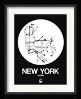 New York White Subway Map Fine Art Print