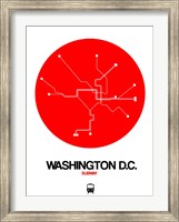 Washington D.C. Red Subway Map Fine Art Print
