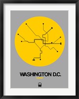 Washington D.C. Yellow Subway Map Fine Art Print