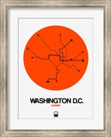 Washington D.C. Orange Subway Map Fine Art Print
