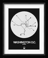 Washington D.C. White Subway Map Fine Art Print
