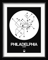 Philadelphia White Subway Map Fine Art Print