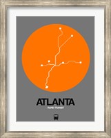 Atlanta Orange Subway Map Fine Art Print