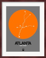 Atlanta Orange Subway Map Fine Art Print