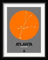 Atlanta Orange Subway Map Fine Art Print