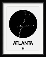 Atlanta Black Subway Map Fine Art Print