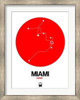Miami Red Subway Map Fine Art Print