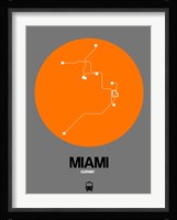 Miami Orange Subway Map Fine Art Print