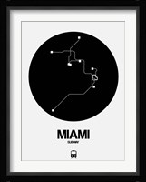 Miami Black Subway Map Fine Art Print