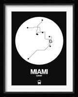 Miami White Subway Map Fine Art Print