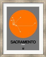Sacramento Orange Subway Map Fine Art Print