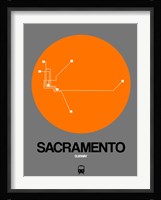 Sacramento Orange Subway Map Fine Art Print
