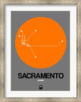 Sacramento Orange Subway Map Fine Art Print