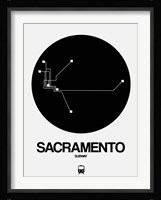 Sacramento Black Subway Map Fine Art Print