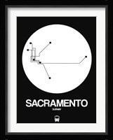 Sacramento White Subway Map Fine Art Print