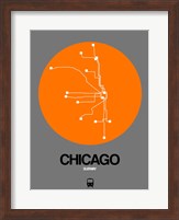 Chicago Orange Subway Map Fine Art Print