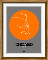 Chicago Orange Subway Map Fine Art Print