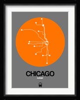 Chicago Orange Subway Map Fine Art Print