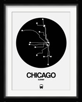 Chicago Black Subway Map Fine Art Print