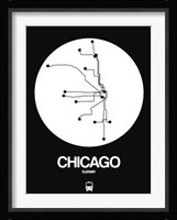Chicago White Subway Map Fine Art Print