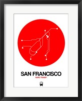 San Francisco Red Subway Map Fine Art Print