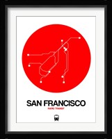 San Francisco Red Subway Map Fine Art Print