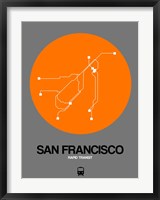 San Francisco Orange Subway Map Fine Art Print